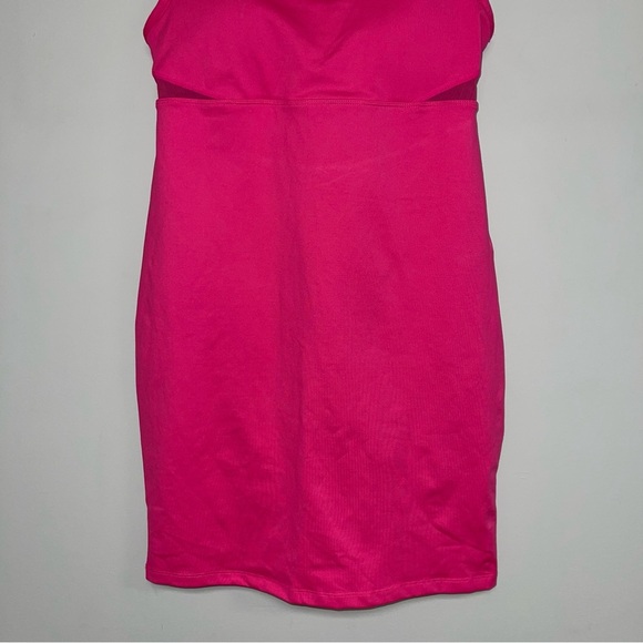 Fabletics Mini Dress Women's Size Large Magenta Pink Stretch Built-in Bra Tropez - Picture 4 of 11